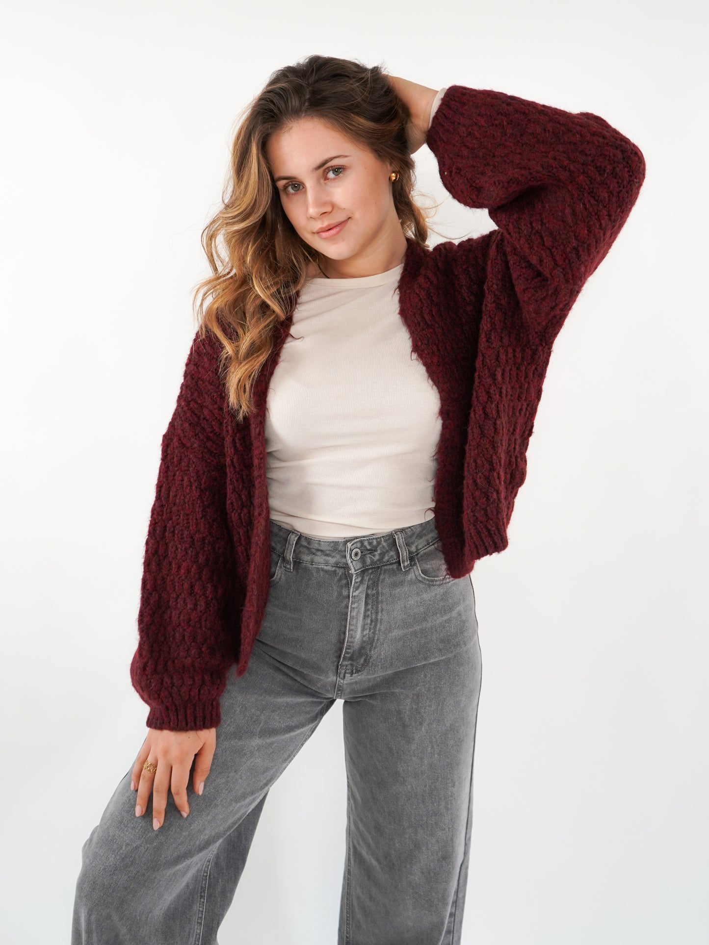 Strickjacke Vivien - Dark Berry