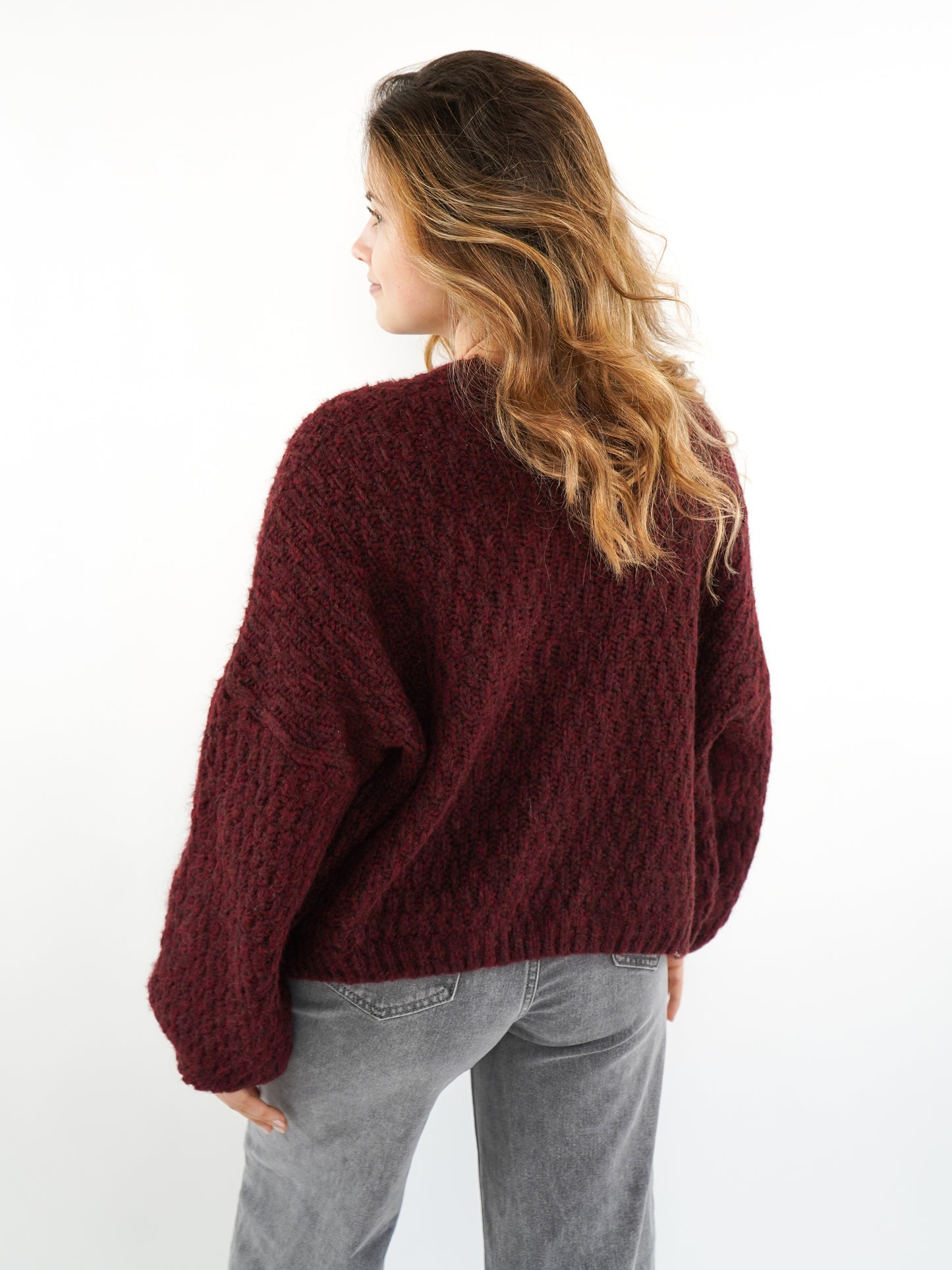 Strickjacke Vivien - Dark Berry