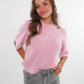 Strickshirt Kurzarm Ina - Rosa