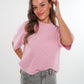 Strickshirt Kurzarm Ina - Rosa