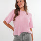 Strickshirt Kurzarm Ina - Rosa