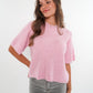 Strickshirt Kurzarm Ina - Rosa