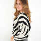 Zebra Strick Pullover - Schwarz mit Weiß