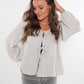 Musselin Bow Cardigan Mila - Beige