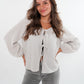 Musselin Bow Cardigan Mila - Beige