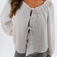 Musselin Bow Cardigan Mila - Beige