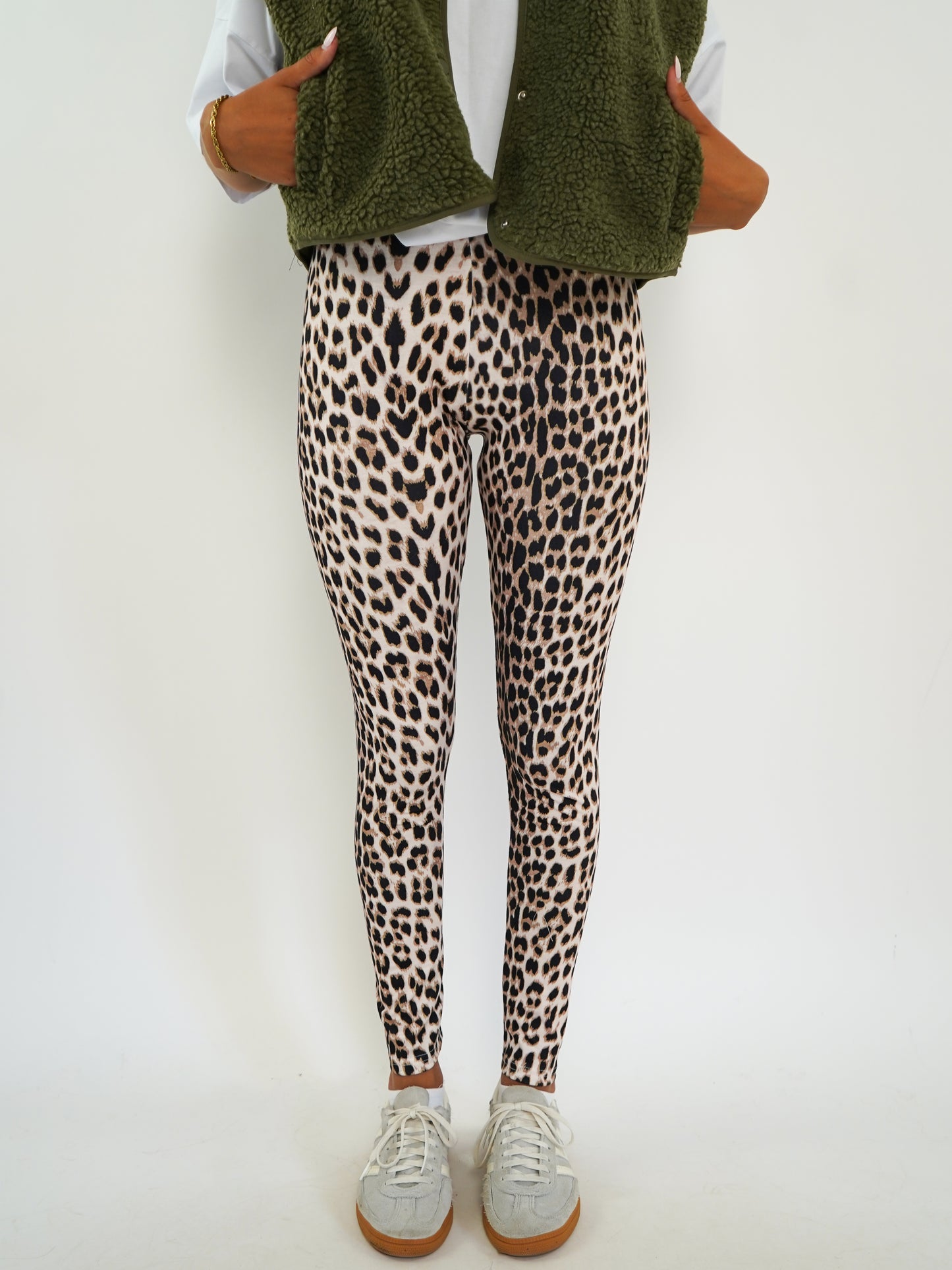 Leo High Waist Leggings - Beige