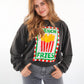 French Fries Summer Sweatshirt - Washed Schwarz