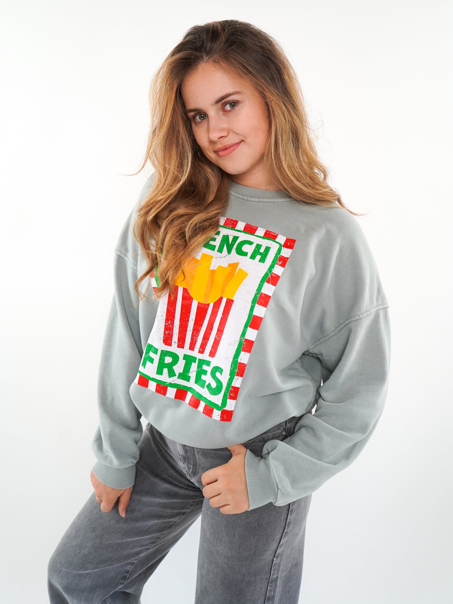 French Fries Summer Sweatshirt - Grau