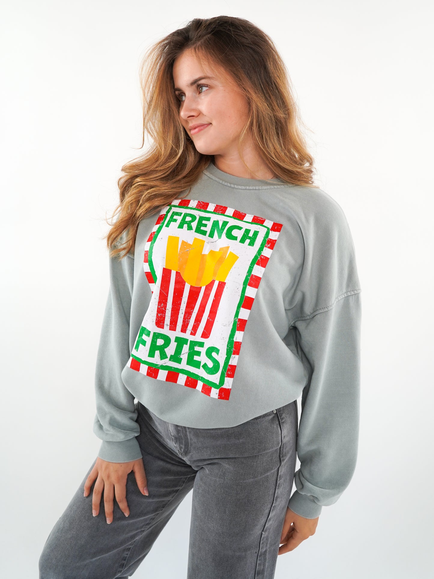 French Fries Summer Sweatshirt - Grau