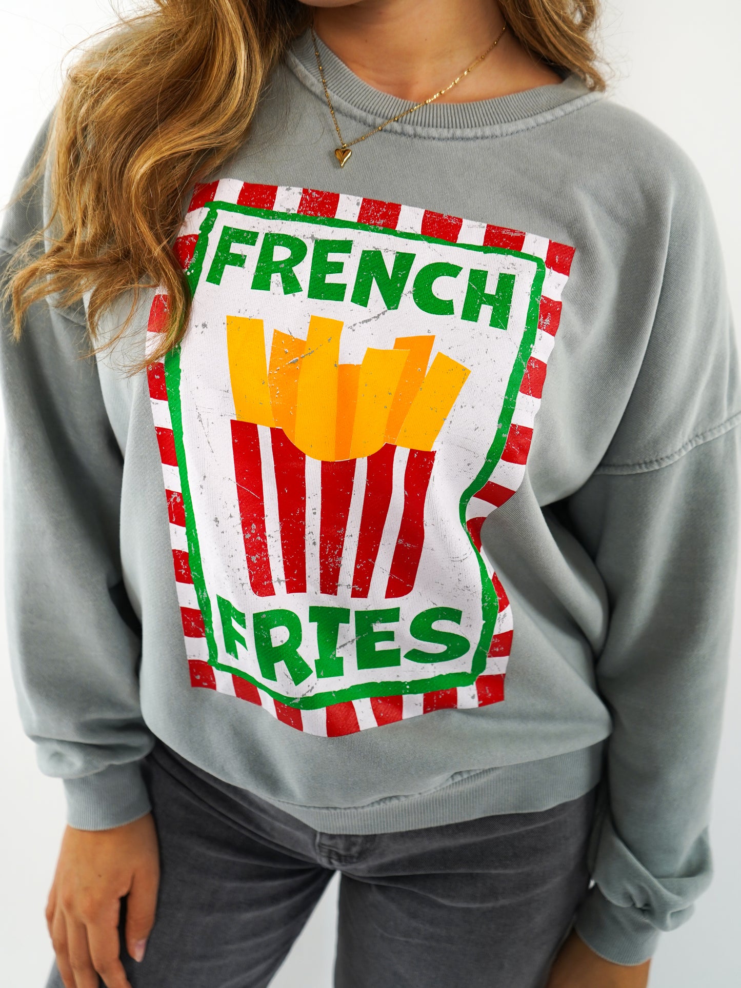 French Fries Summer Sweatshirt - Grau