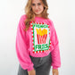 French Fries Summer Sweatshirt - Pink