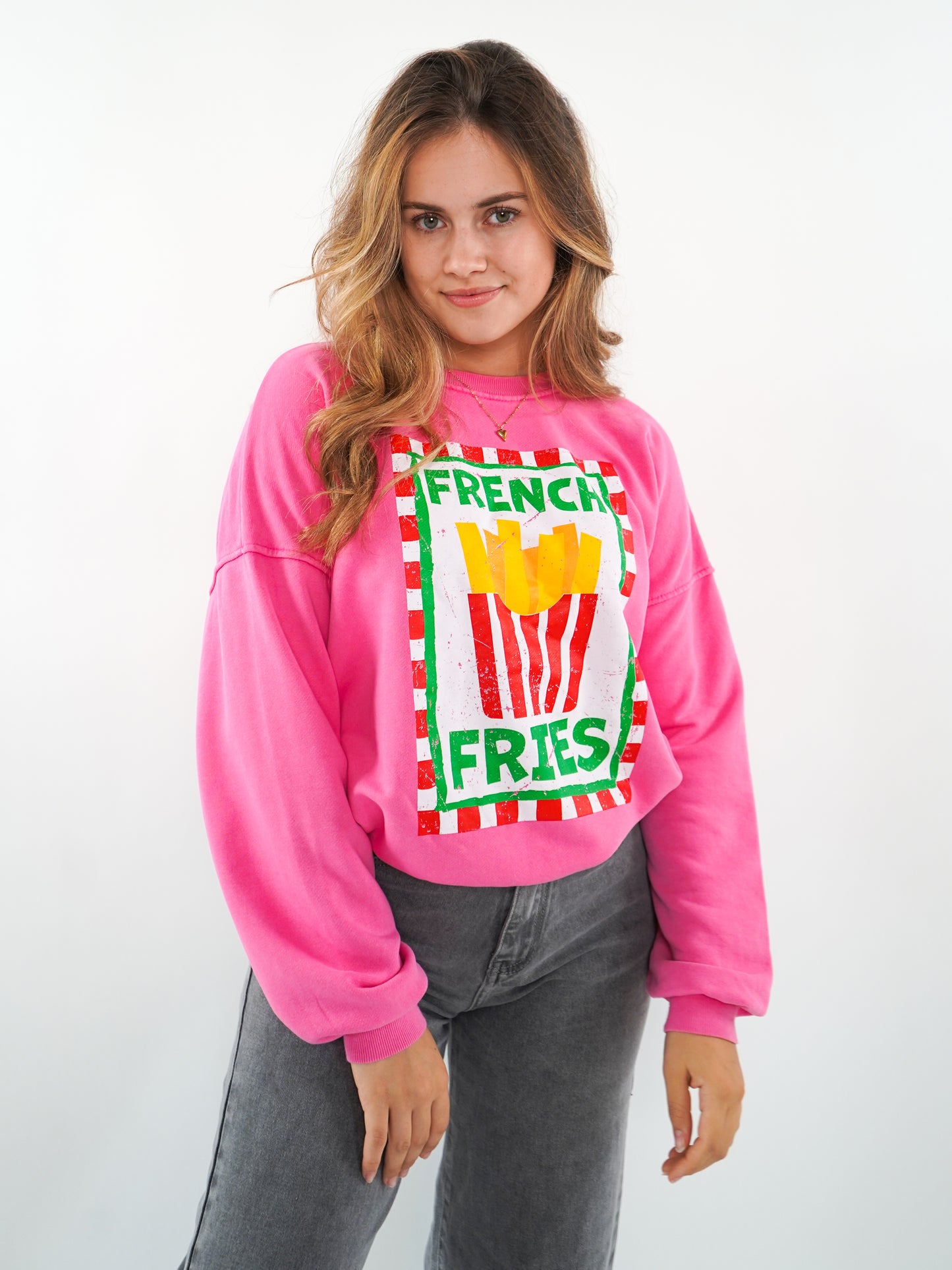 French Fries Summer Sweatshirt - Pink