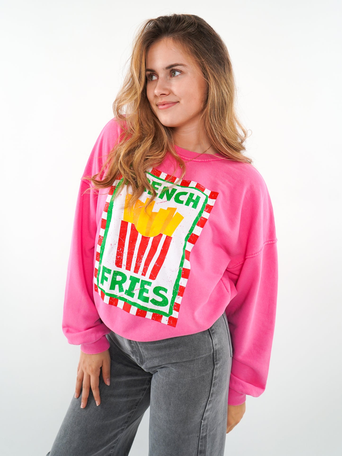 French Fries Summer Sweatshirt - Pink