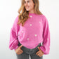 Strick Sweater Herz - Pink