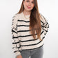 Stripe Vibe Strickpullover - Weiß