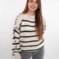 Stripe Vibe Strickpullover - Weiß