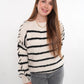 Stripe Vibe Strickpullover - Weiß