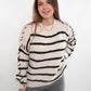 Stripe Vibe Strickpullover - Weiß