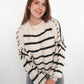 Stripe Vibe Strickpullover - Weiß