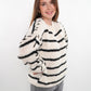 Stripe Vibe Strickpullover - Weiß