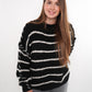 Stripe Vibe Strickpullover - Schwarz