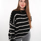 Stripe Vibe Strickpullover - Schwarz