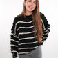 Stripe Vibe Strickpullover - Schwarz