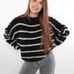 Stripe Vibe Strickpullover - Schwarz