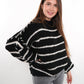 Stripe Vibe Strickpullover - Schwarz