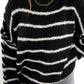 Stripe Vibe Strickpullover - Schwarz