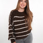 Stripe Vibe Strickpullover - Chocolate