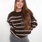 Stripe Vibe Strickpullover - Chocolate