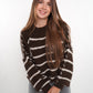 Stripe Vibe Strickpullover - Chocolate