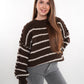 Stripe Vibe Strickpullover - Chocolate