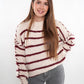 Stripe Vibe Strickpullover - Creme