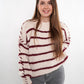 Stripe Vibe Strickpullover - Creme