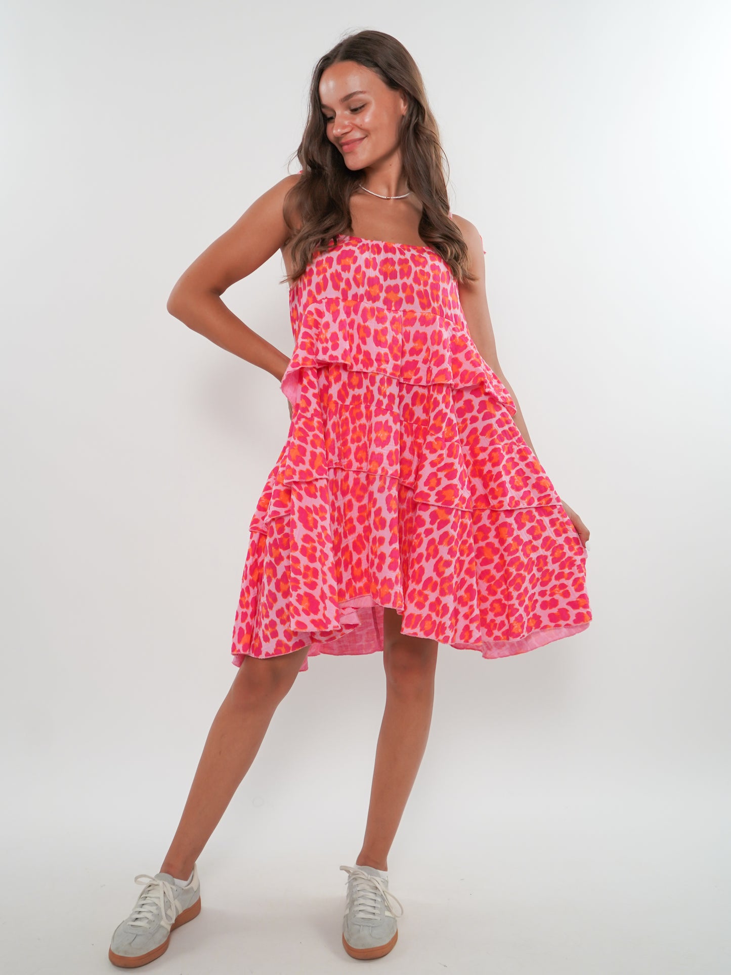 Musselin Trägerkleid Alana - Leo Pink