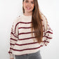 Stripe Vibe Strickpullover - Creme