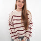 Stripe Vibe Strickpullover - Creme