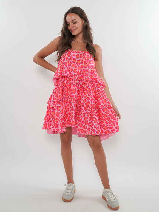 Musselin Trägerkleid Alana - Leo Pink