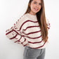 Stripe Vibe Strickpullover - Creme