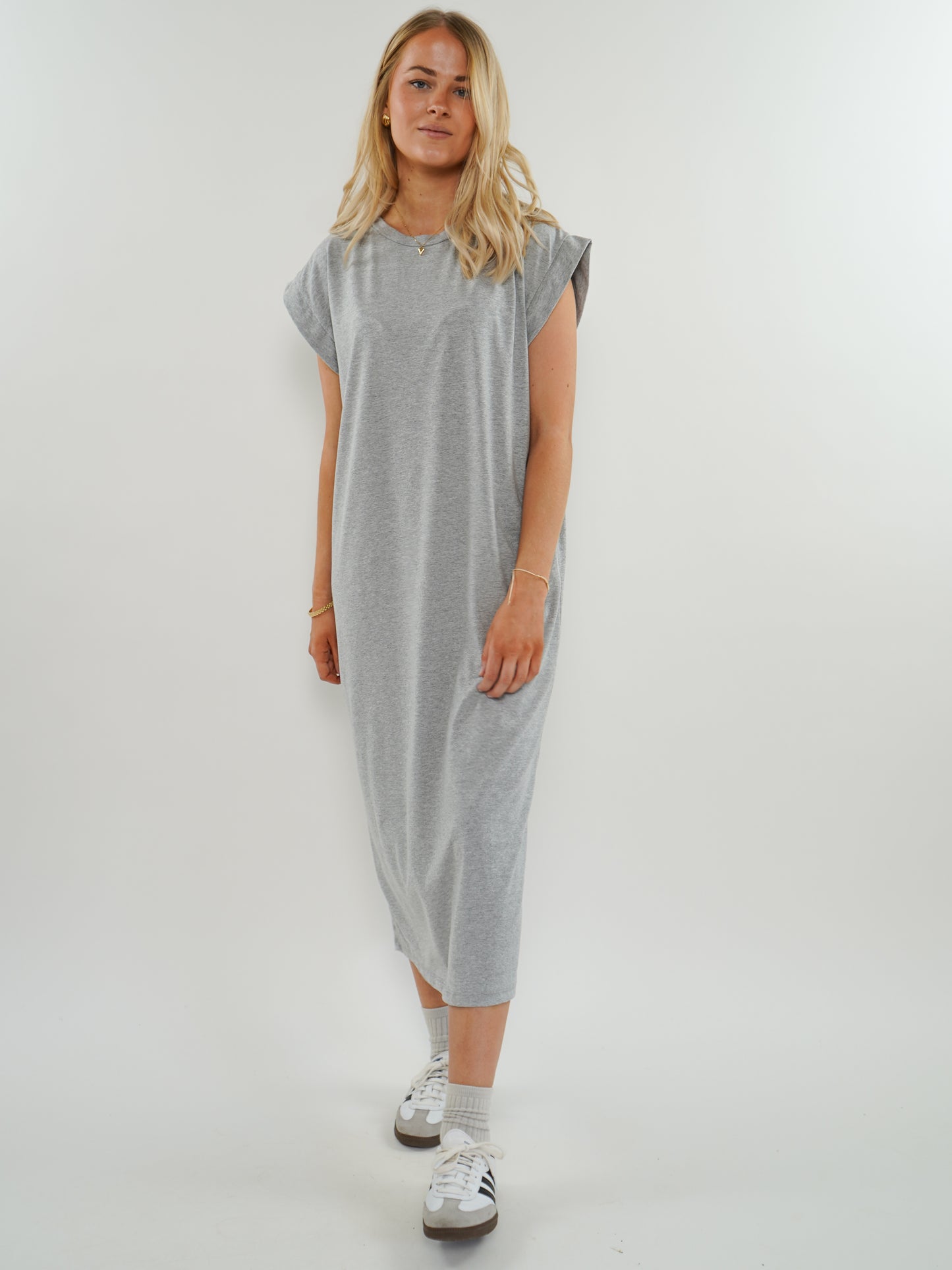 ZWEITELIEBE 753 Basic Midi Jersey Kleid - Grau - vom Umtausch ausgeschlossen -