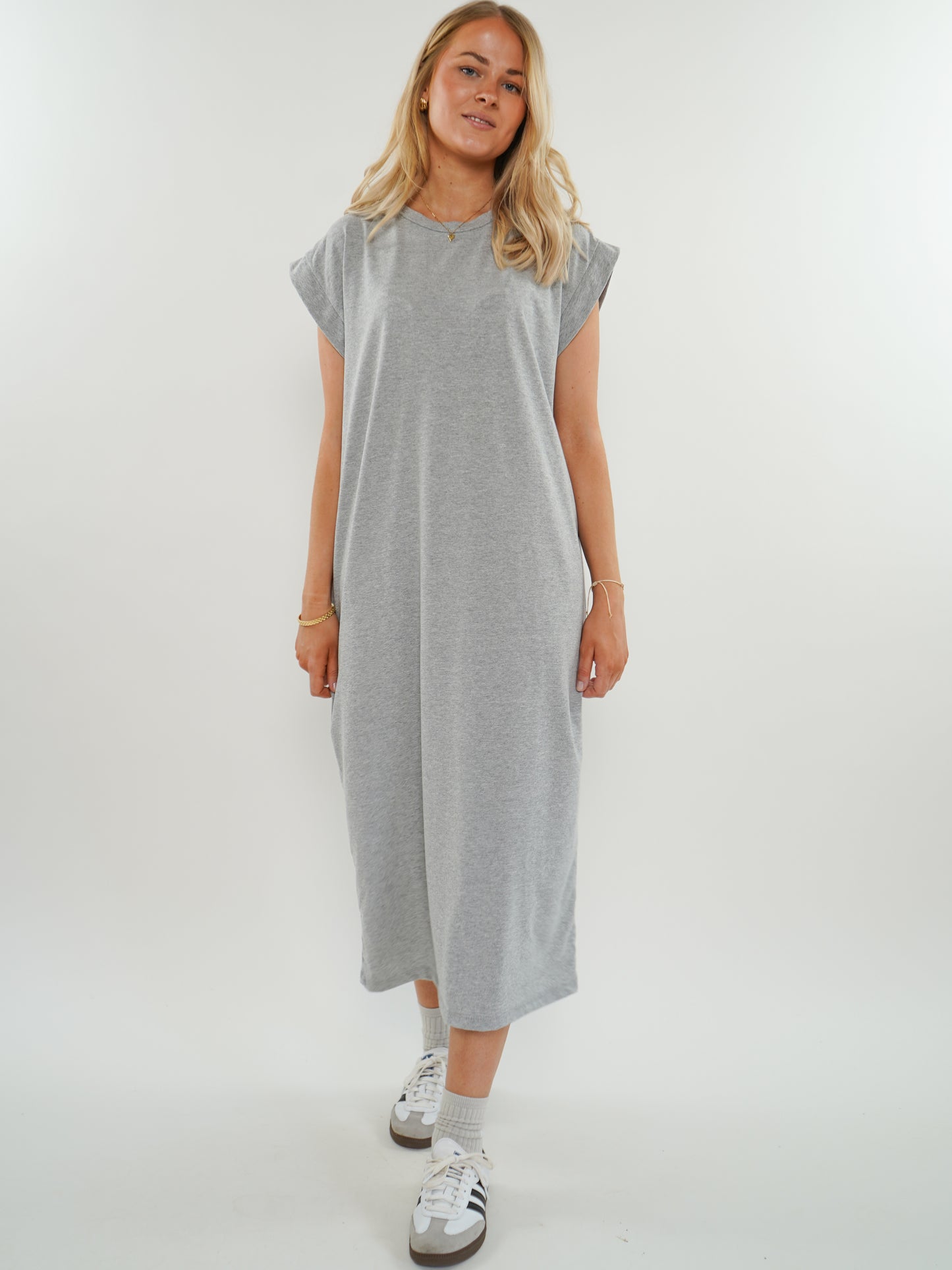 ZWEITELIEBE 753 Basic Midi Jersey Kleid - Grau - vom Umtausch ausgeschlossen -