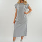 ZWEITELIEBE 753 Basic Midi Jersey Kleid - Grau - vom Umtausch ausgeschlossen -