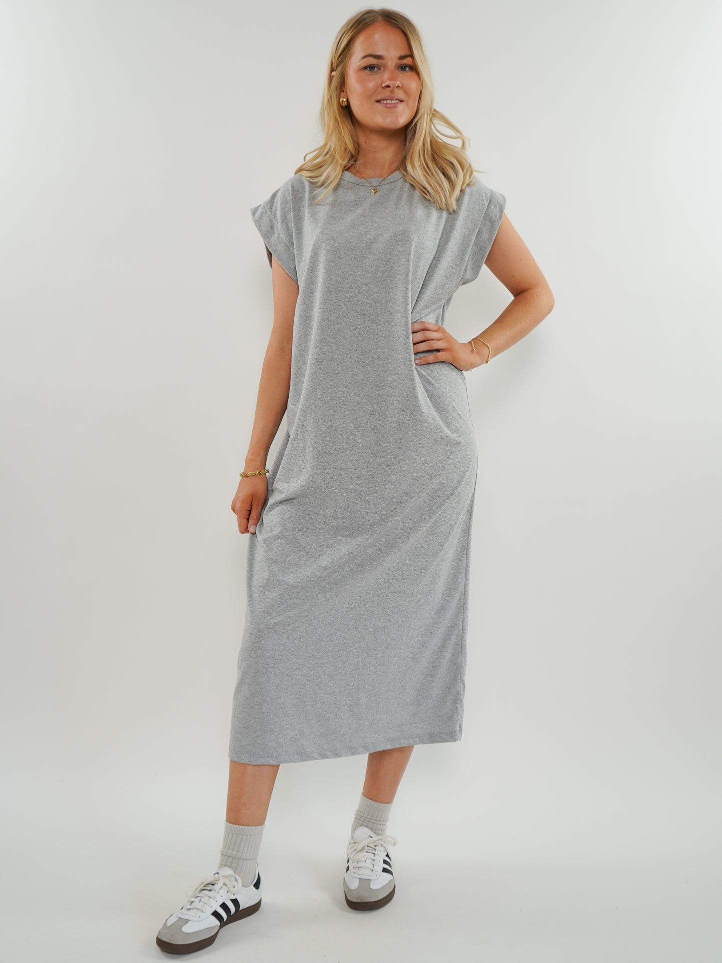 ZWEITELIEBE 753 Basic Midi Jersey Kleid - Grau - vom Umtausch ausgeschlossen -