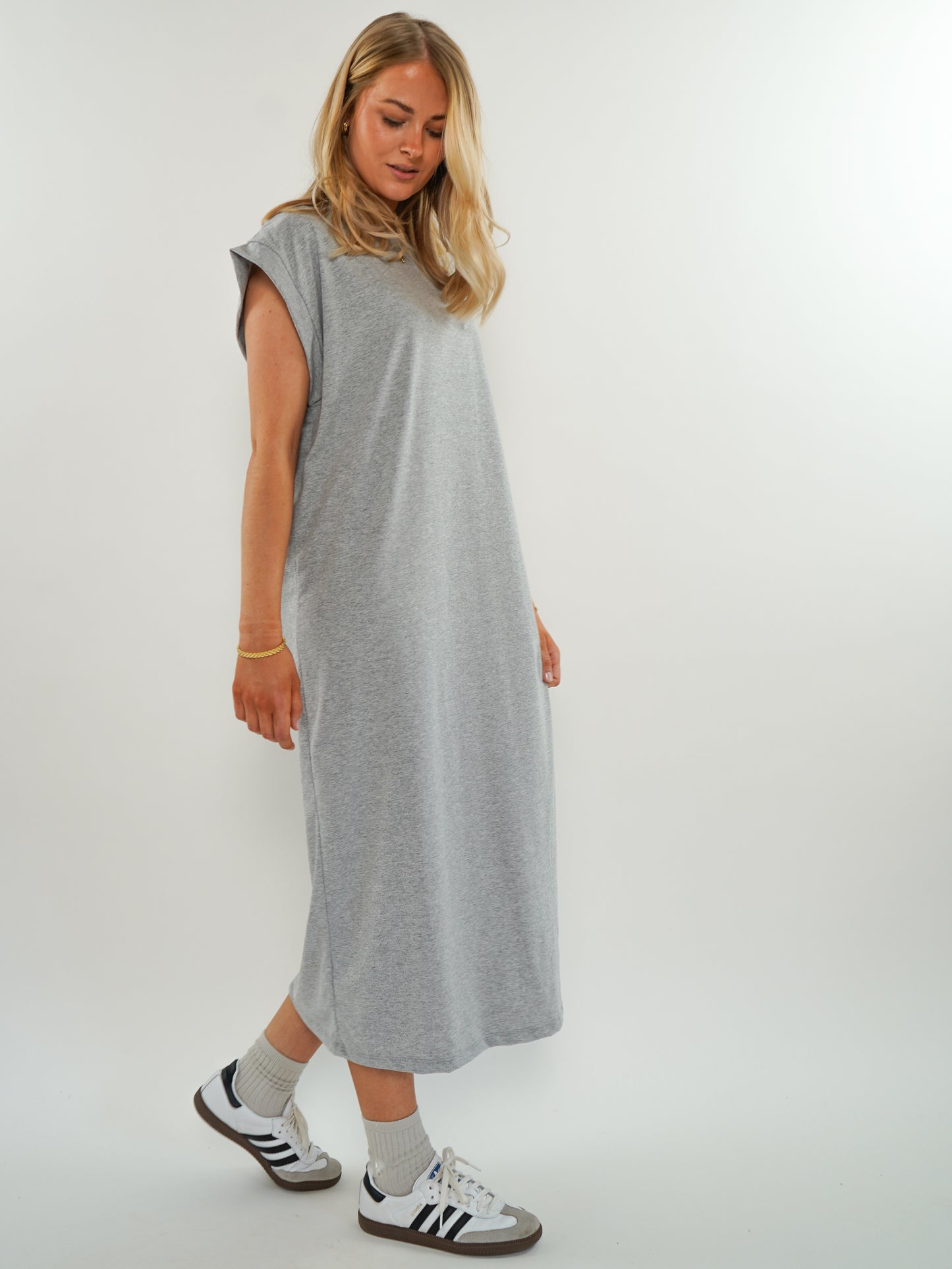 ZWEITELIEBE 753 Basic Midi Jersey Kleid - Grau - vom Umtausch ausgeschlossen -