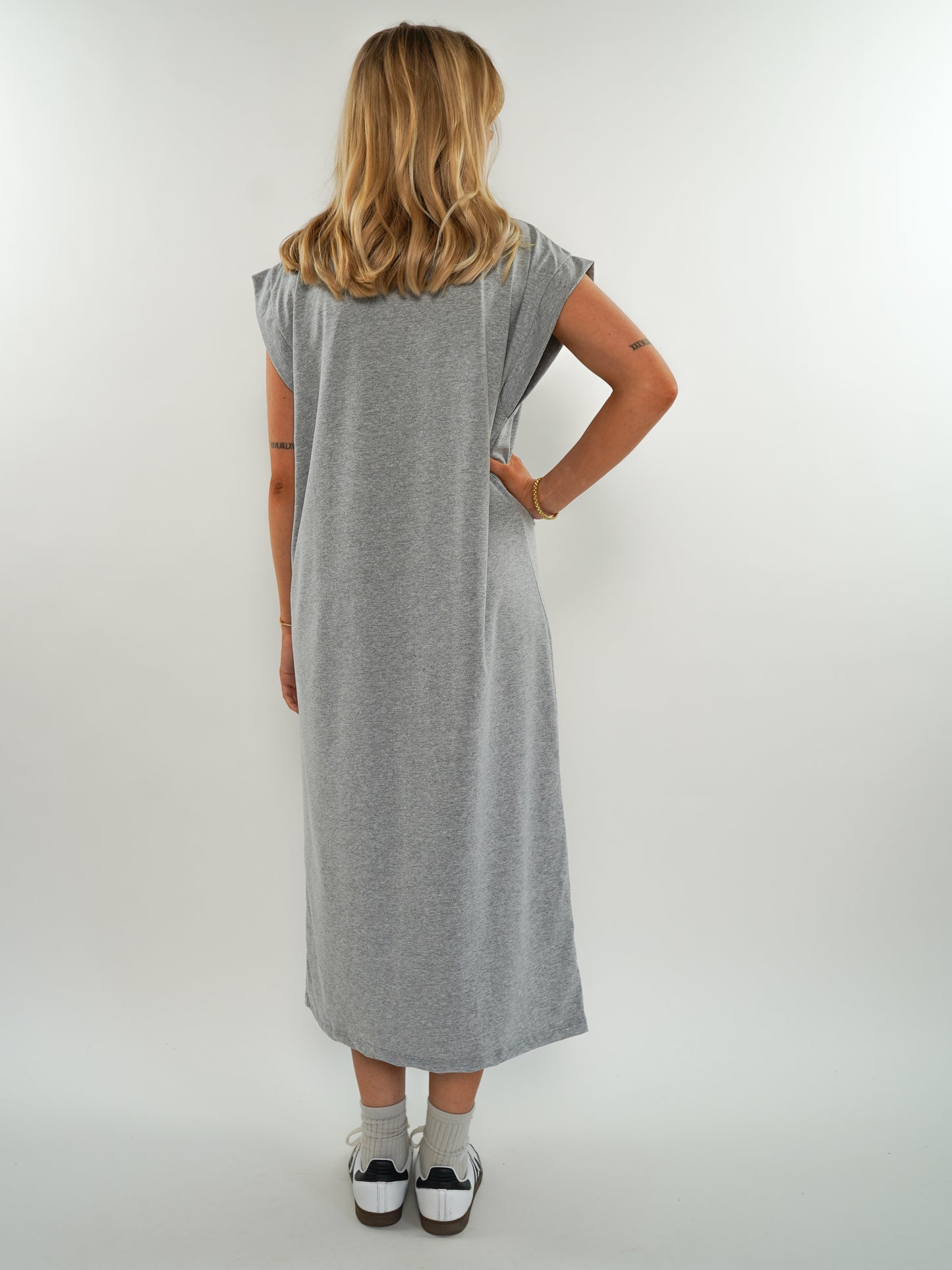 ZWEITELIEBE 753 Basic Midi Jersey Kleid - Grau - vom Umtausch ausgeschlossen -