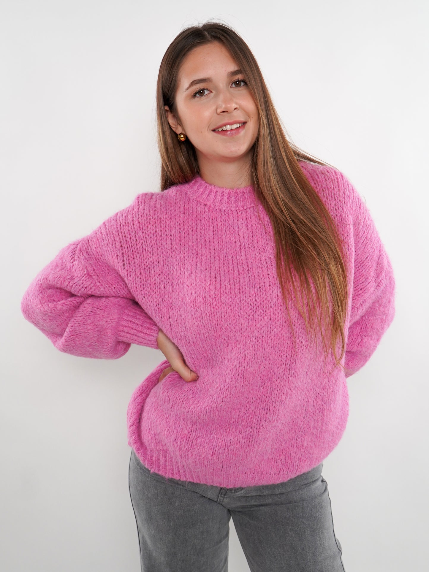 Soft Classic Strickpullover - Pink