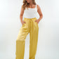 Silky Wide Leg Hose Fiona - Honiggelb